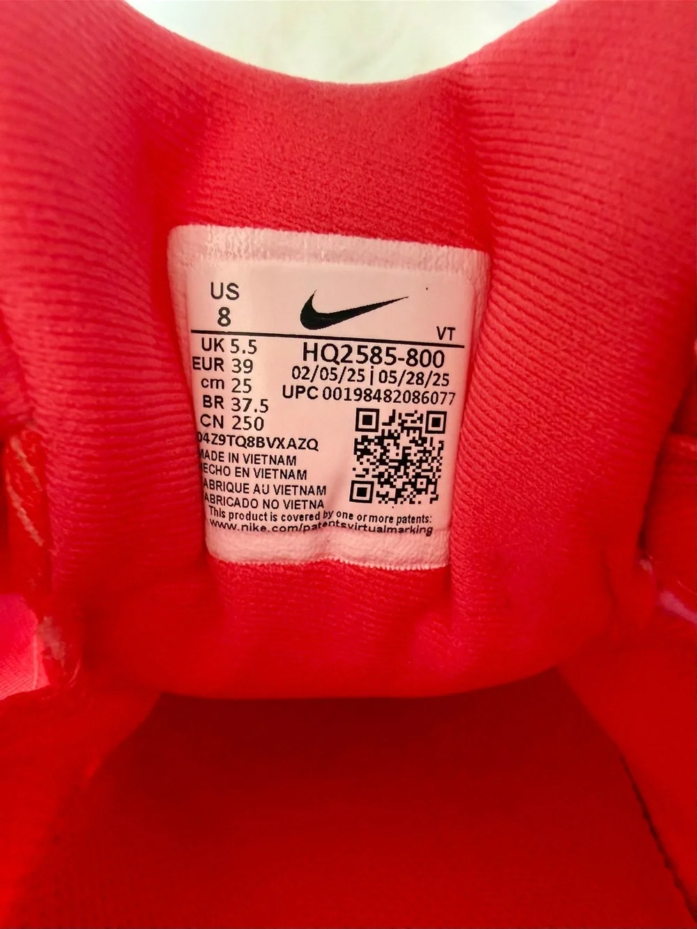 Nike Women's Vomero 18 Running Shoes Bolt Orange/Deep Red Size 8 ZoomX Foam - Picture 13 of 14